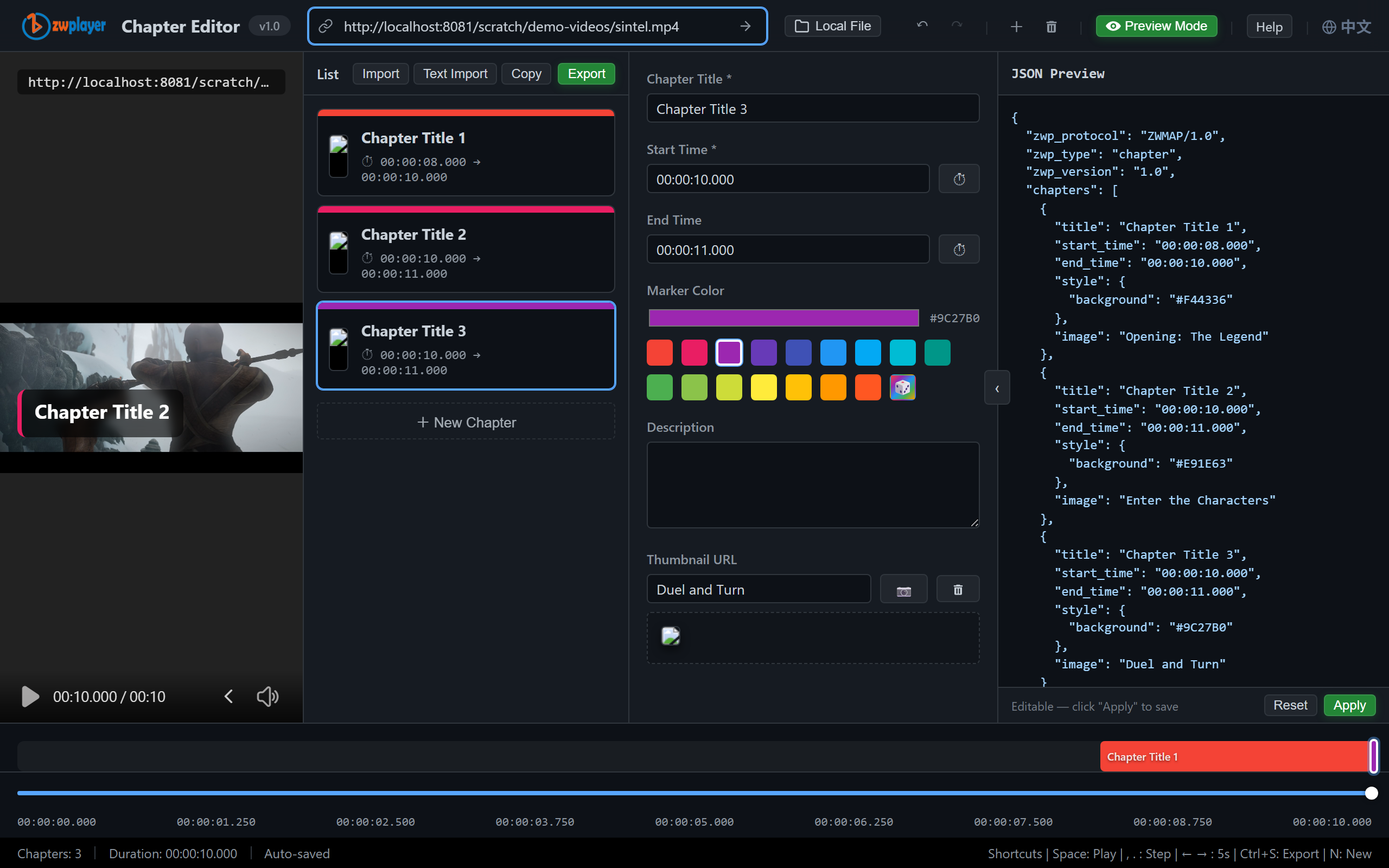 JSON panel