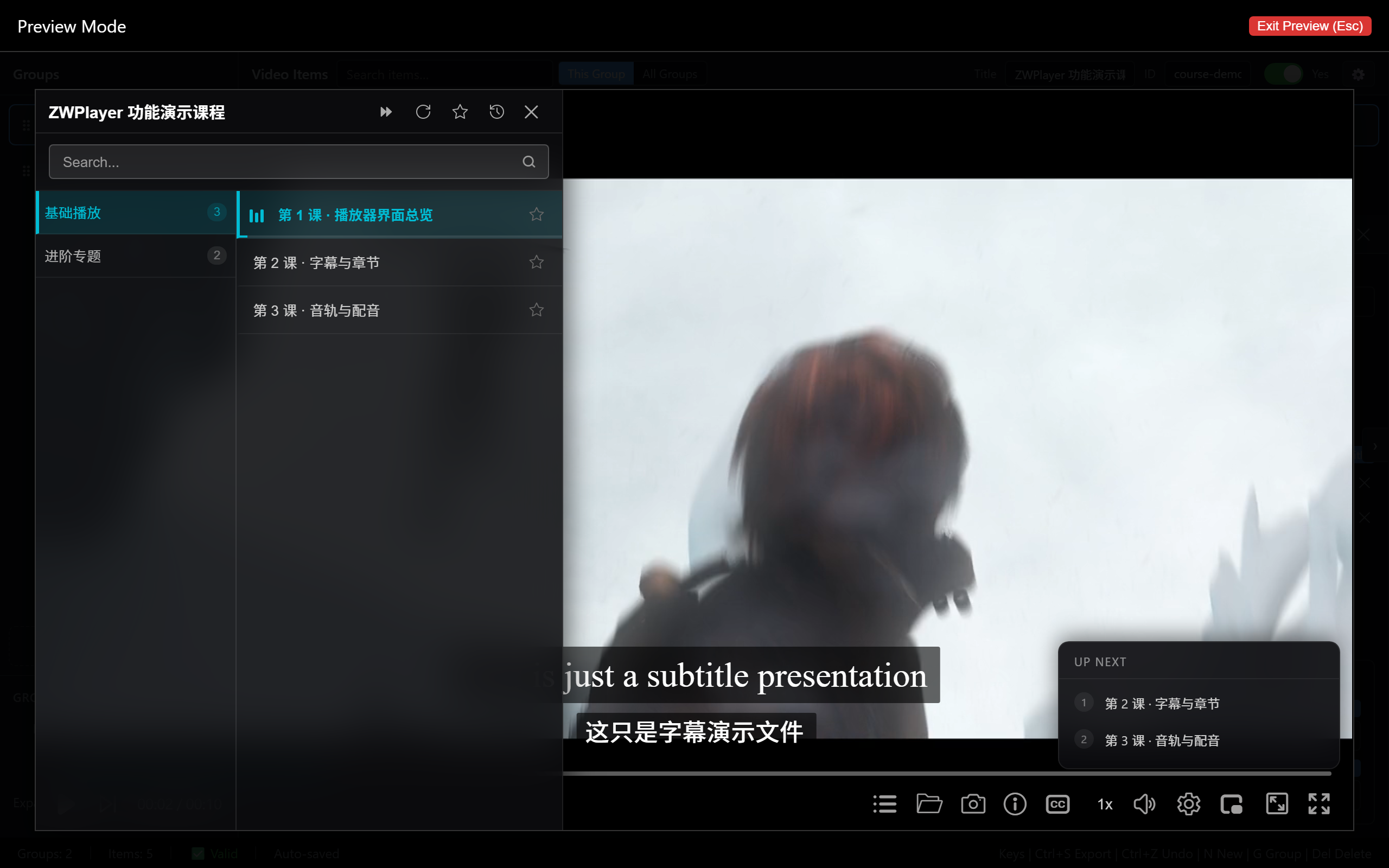 Preview player