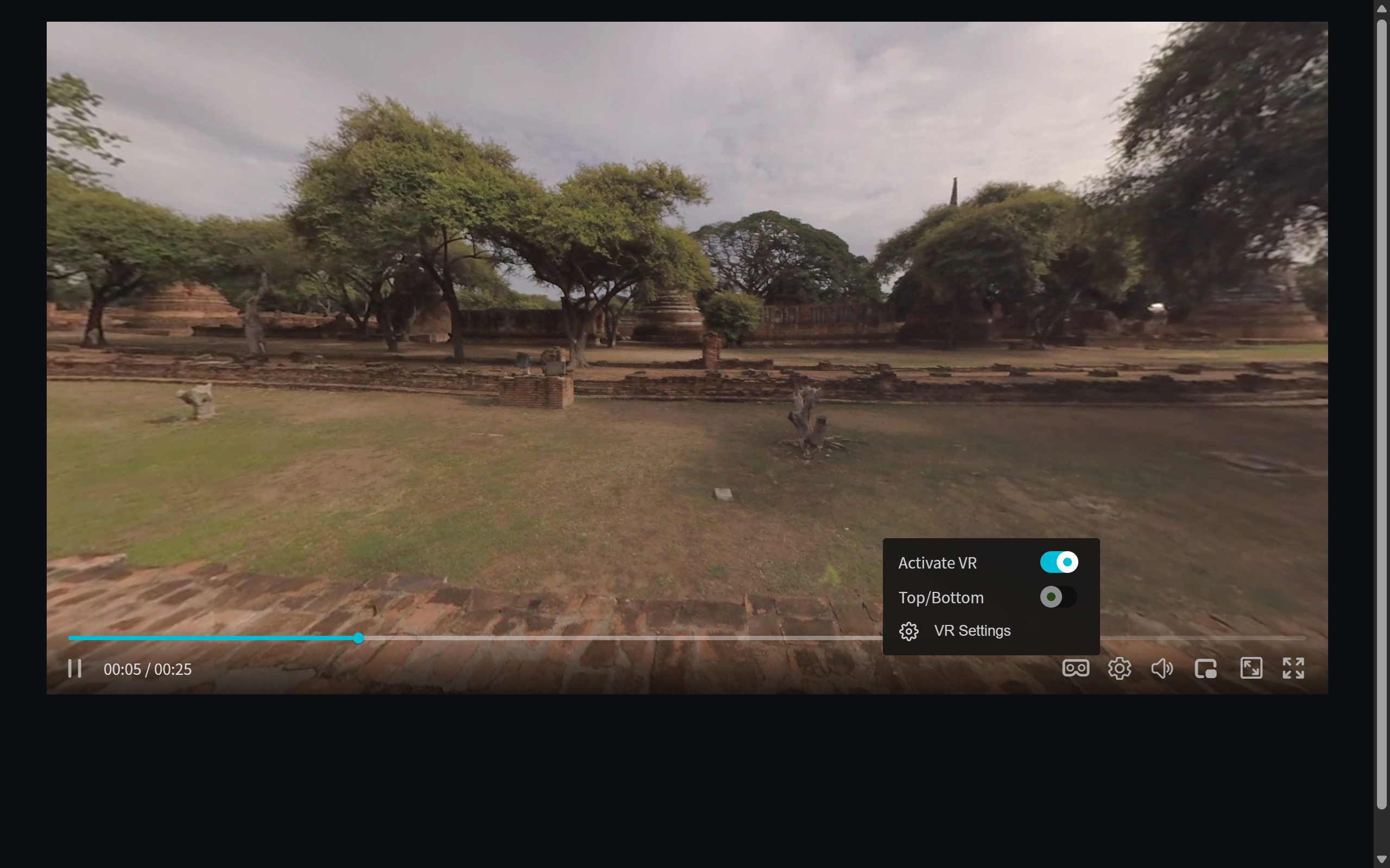 VR menu